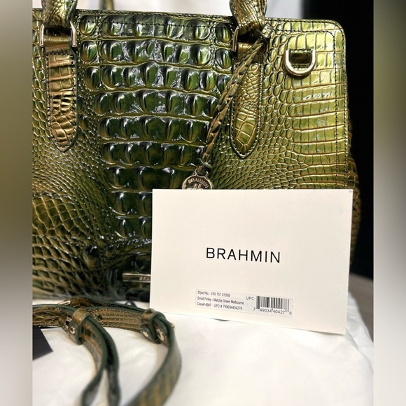 💚BRAHMIN  Melbourne Matcha Green Small Finley Carryall Satchel Bag (NWOT) 💚 - Picture 10 of 16